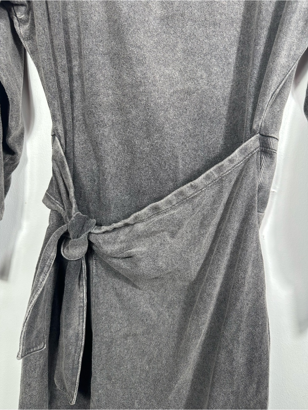 Daily Practice by Anthropologie Tie Front Lounge Mini Dress‎ Gray XS Petite - Picture 8 of 12